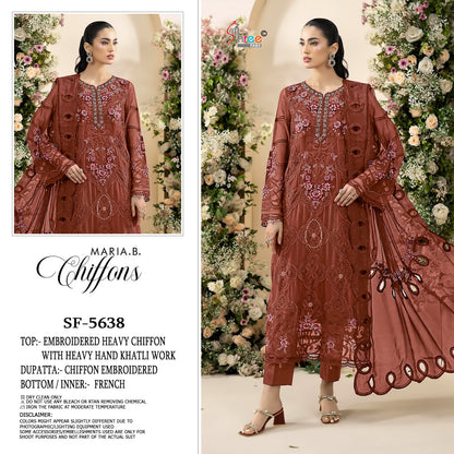 Sf 5638 Shree Fabs Chiffon Pakistani Salwar Suits Exporter