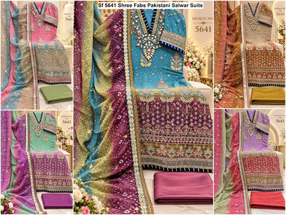 Sf 5641 Shree Fabs Chiffon Pakistani Salwar Suits Exporter