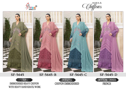 Sf 5645 Shree Fabs Chiffon Pakistani Salwar Suits Supplier India