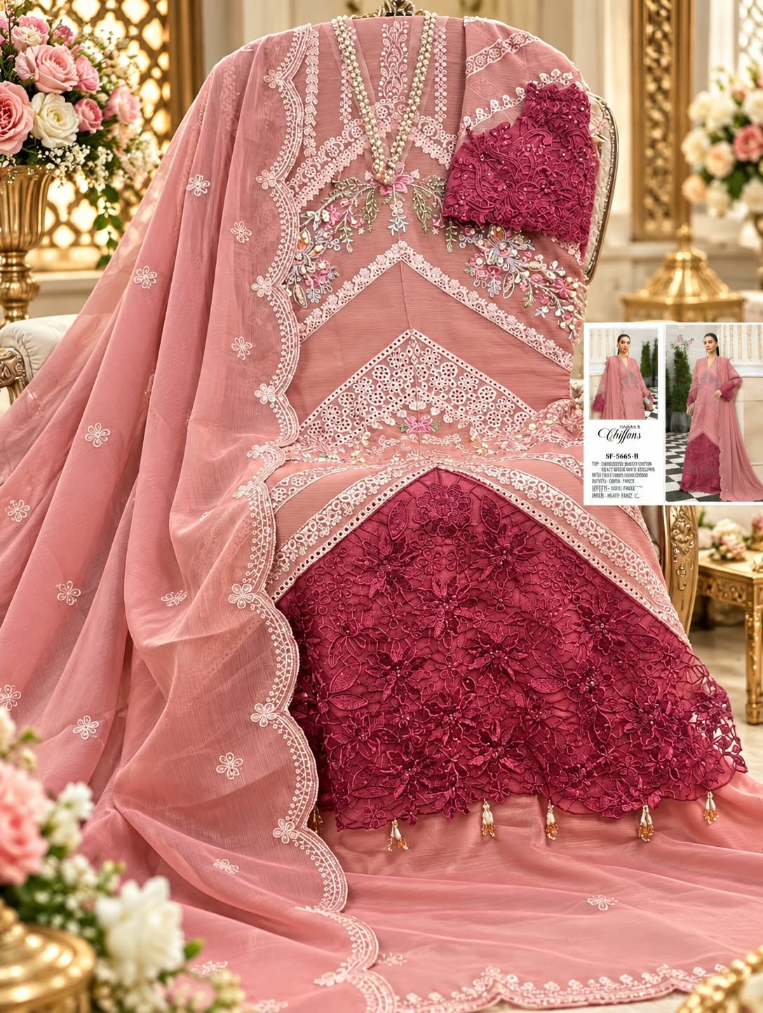 Sf 5645 Shree Fabs Chiffon Pakistani Salwar Suits Supplier India