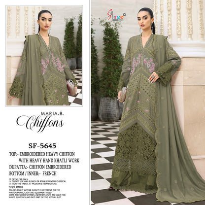 Sf 5645 Shree Fabs Chiffon Pakistani Salwar Suits Supplier India
