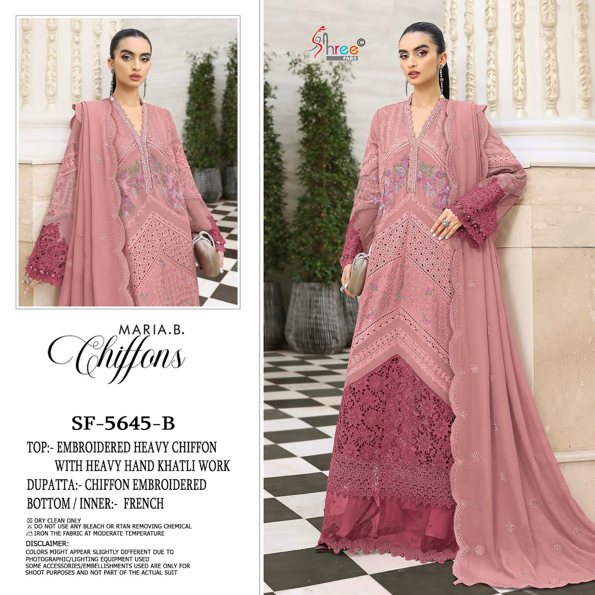 Sf 5645 Shree Fabs Chiffon Pakistani Salwar Suits Supplier India
