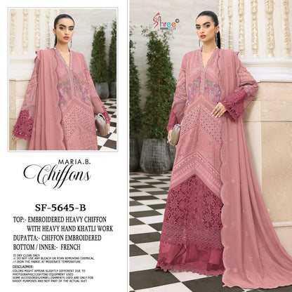 Sf 5645 Shree Fabs Chiffon Pakistani Salwar Suits Supplier India