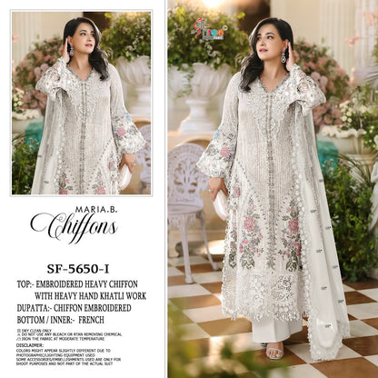 Sf 5650 Ijkl Shree Fabs Chiffon Pakistani Salwar Suits Wholesaler