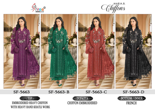 Sf 5663 Shree Fabs Chiffon Pakistani Salwar Suits Supplier Ahmedabad