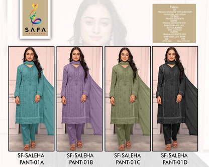 Sf Saleha 01Abcd Safa Creation Georgette Pakistani Salwar Suits Supplier Gujarat