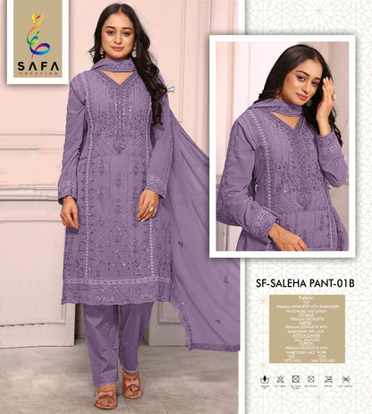Sf Saleha 01Abcd Safa Creation Georgette Pakistani Salwar Suits Supplier Gujarat