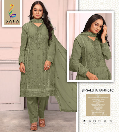 Sf Saleha 01Abcd Safa Creation Georgette Pakistani Salwar Suits Supplier Gujarat