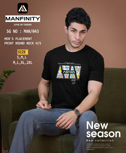 Sg No 043 Manfinity Cotton Biowashed Mens Tshirts Exporter India