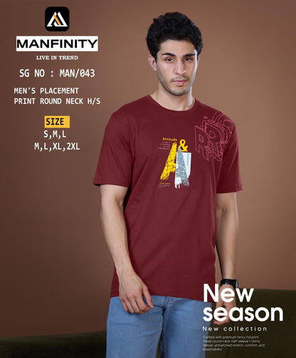 Sg No 043 Manfinity Cotton Biowashed Mens Tshirts Exporter India