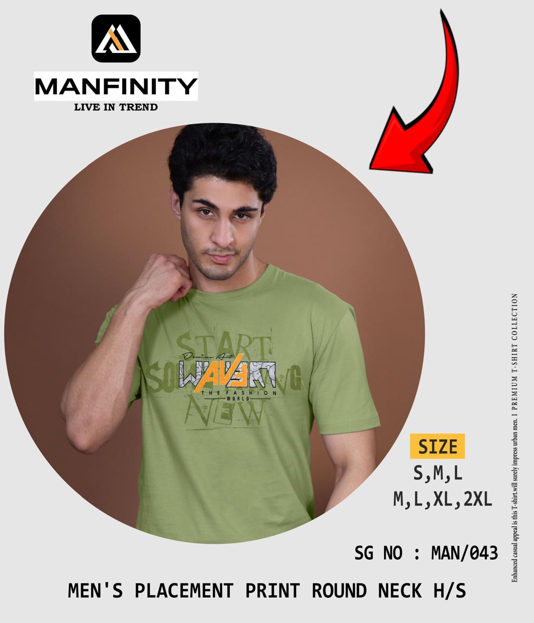 Sg No 043 Manfinity Cotton Biowashed Mens Tshirts Exporter India