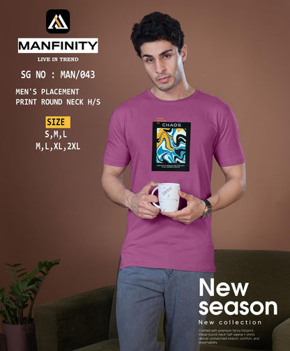 Sg No 043 Manfinity Cotton Biowashed Mens Tshirts Exporter India