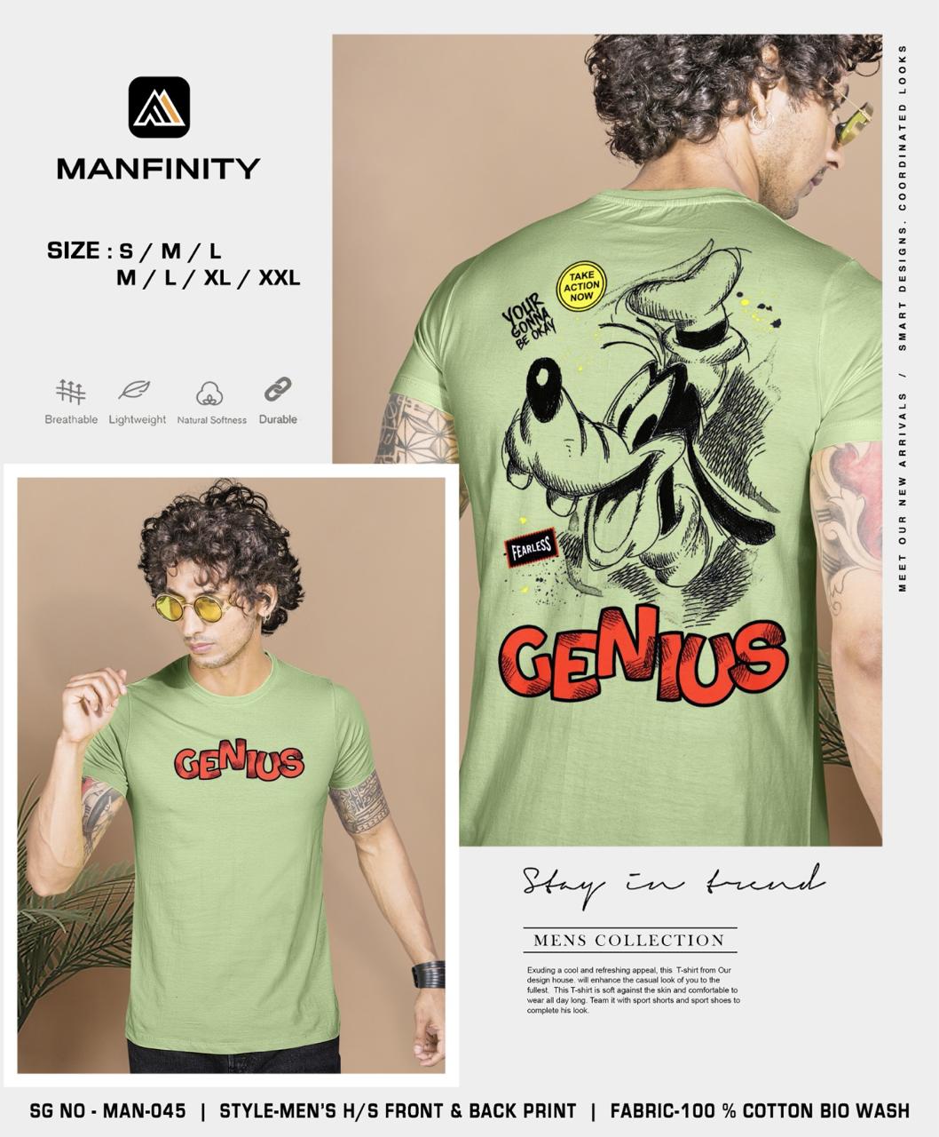 Sg No 045 Manfinity Cotton Biowashed Mens Tshirts Exporter