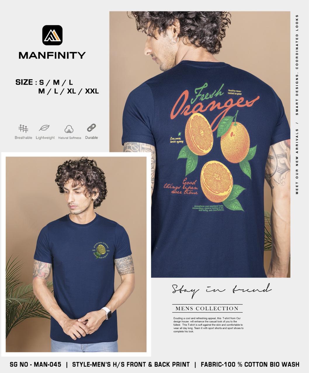 Sg No 045 Manfinity Cotton Biowashed Mens Tshirts Exporter