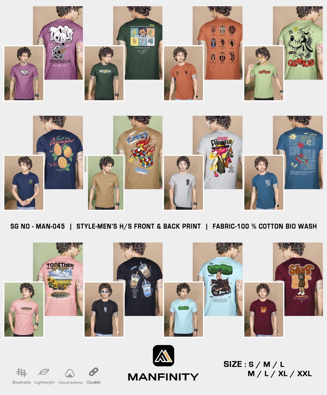 Sg No 045 Manfinity Cotton Biowashed Mens Tshirts Exporter