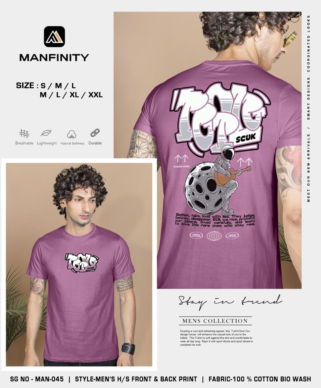 Sg No 045 Manfinity Cotton Biowashed Mens Tshirts Exporter