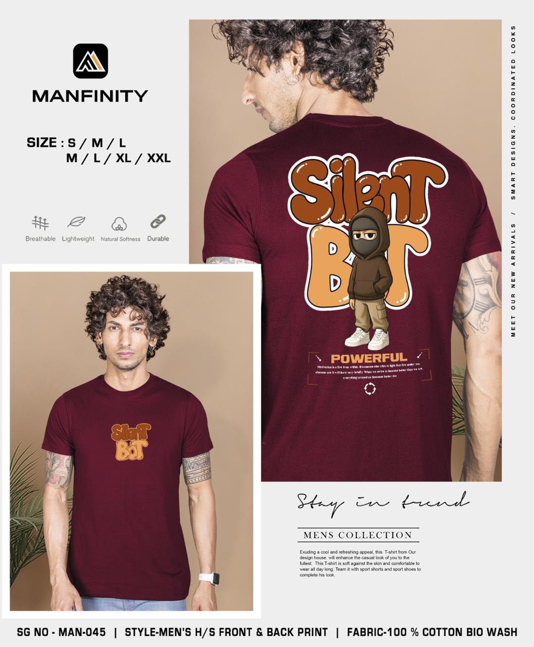 Sg No 045 Manfinity Cotton Biowashed Mens Tshirts Exporter