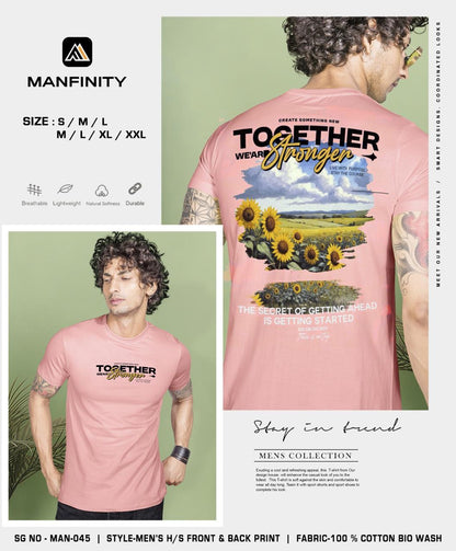Sg No 045 Manfinity Cotton Biowashed Mens Tshirts Exporter
