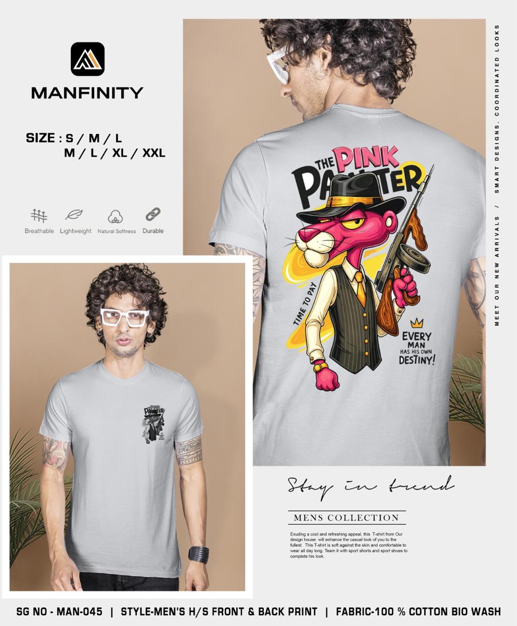Sg No 045 Manfinity Cotton Biowashed Mens Tshirts Exporter