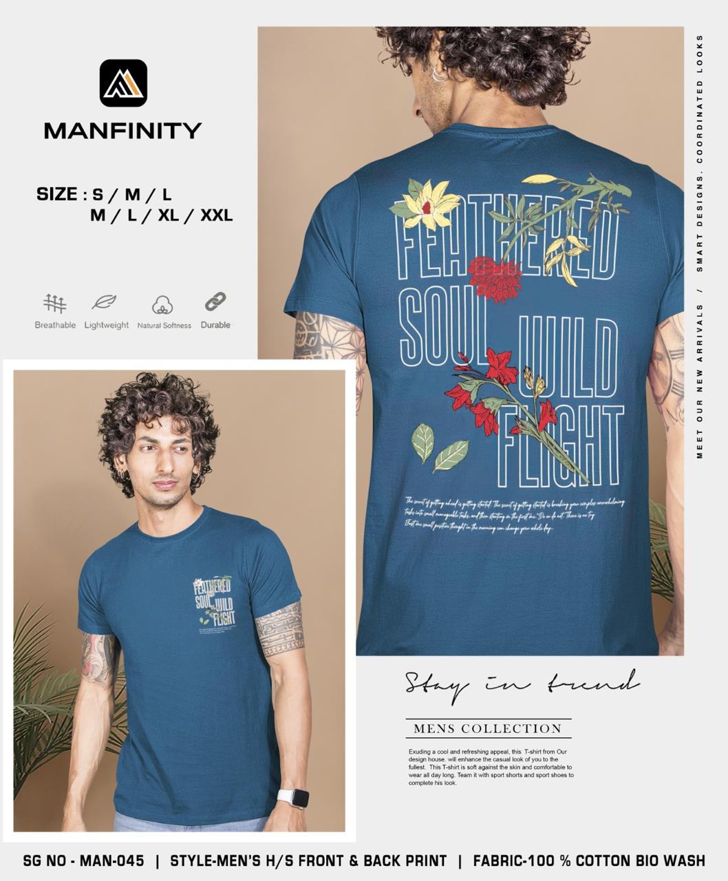Sg No 045 Manfinity Cotton Biowashed Mens Tshirts Exporter