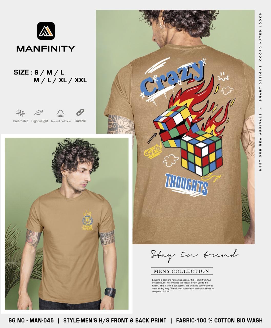 Sg No 045 Manfinity Cotton Biowashed Mens Tshirts Exporter