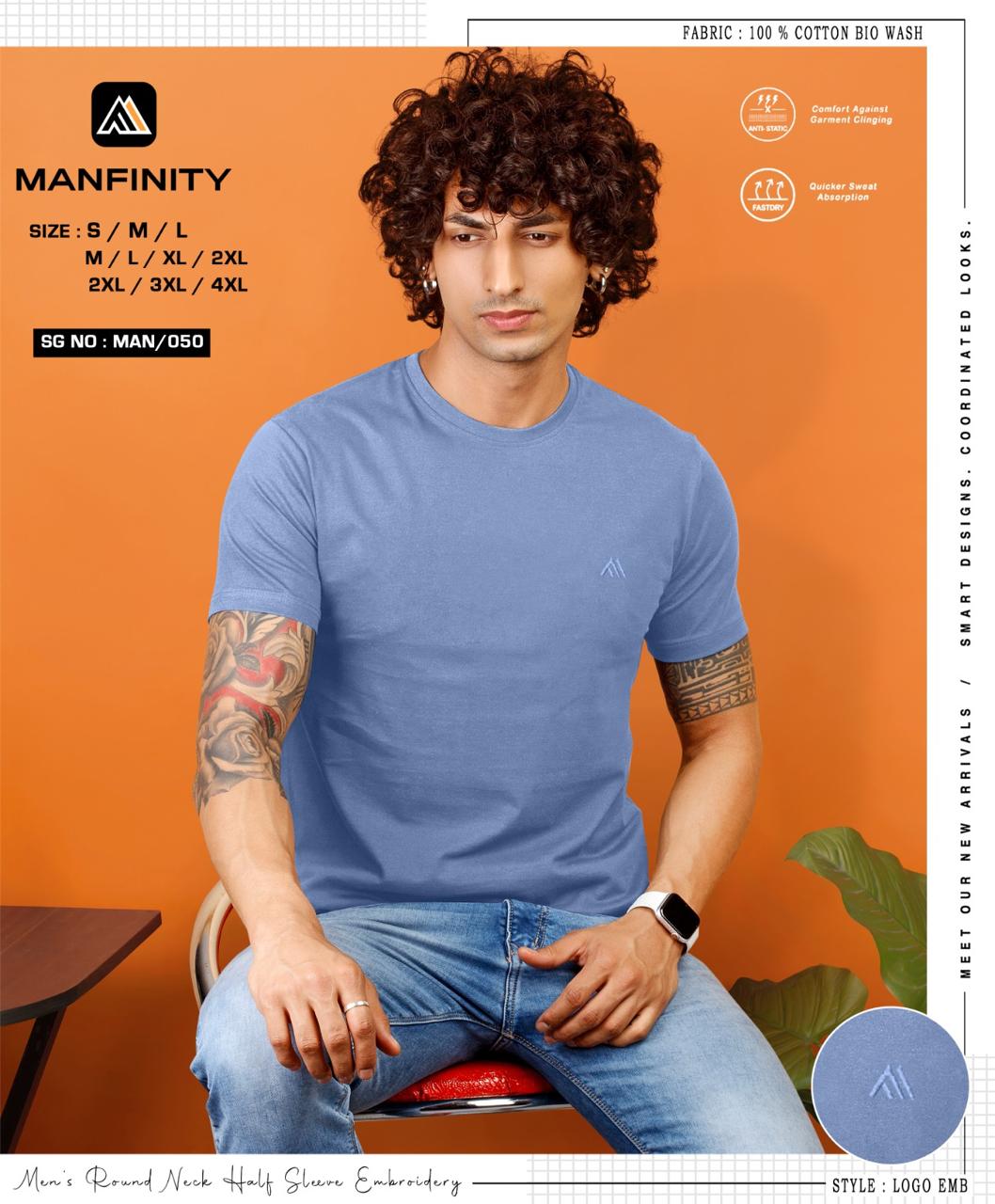 Sg No 050 Manfinity Cotton Biowashed Mens Tshirts Wholesale Price