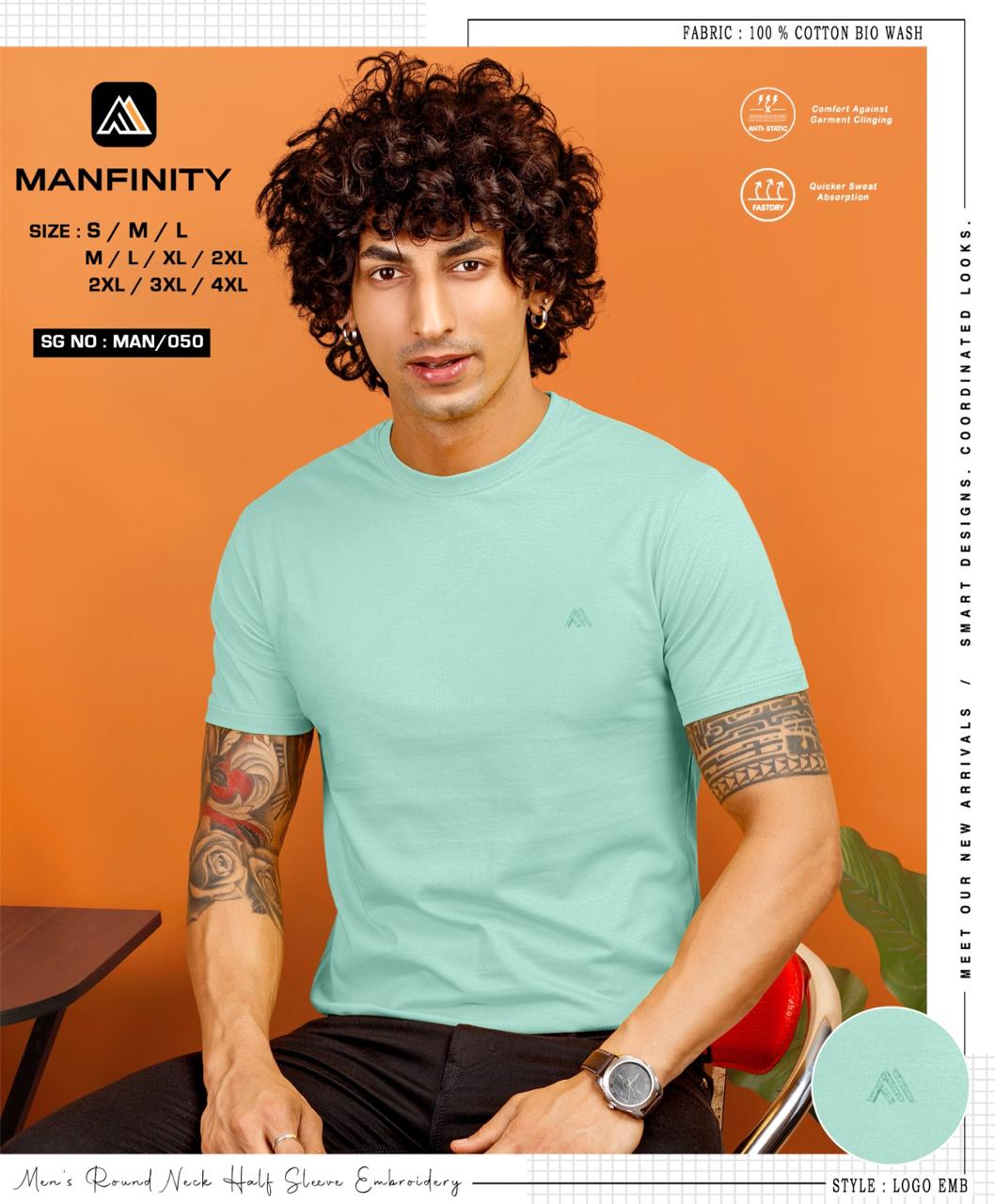 Sg No 050 Manfinity Cotton Biowashed Mens Tshirts Wholesale Price