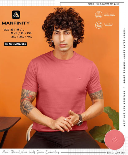 Sg No 050 Manfinity Cotton Biowashed Mens Tshirts Wholesale Price