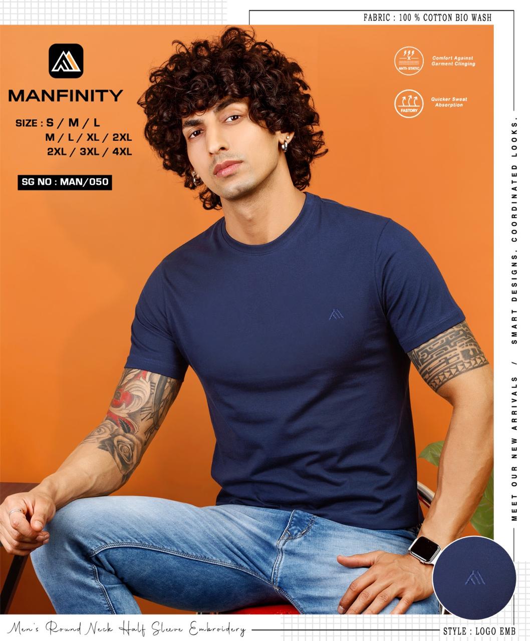 Sg No 050 Manfinity Cotton Biowashed Mens Tshirts Wholesale Price