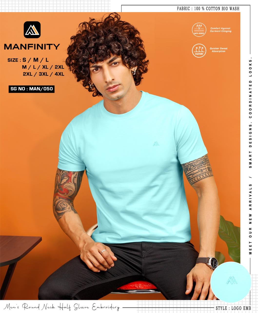 Sg No 050 Manfinity Cotton Biowashed Mens Tshirts Wholesale Price