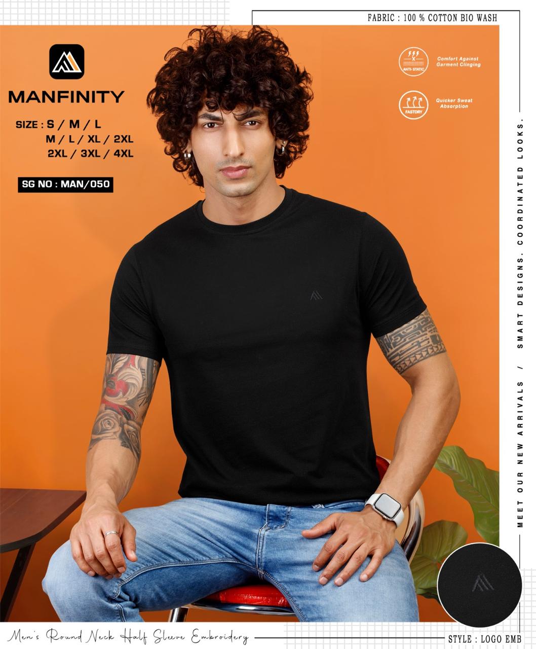 Sg No 050 Manfinity Cotton Biowashed Mens Tshirts Wholesale Price