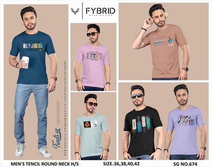 Sg No 674 Fybrid Tencel Mens Tshirts Supplier
