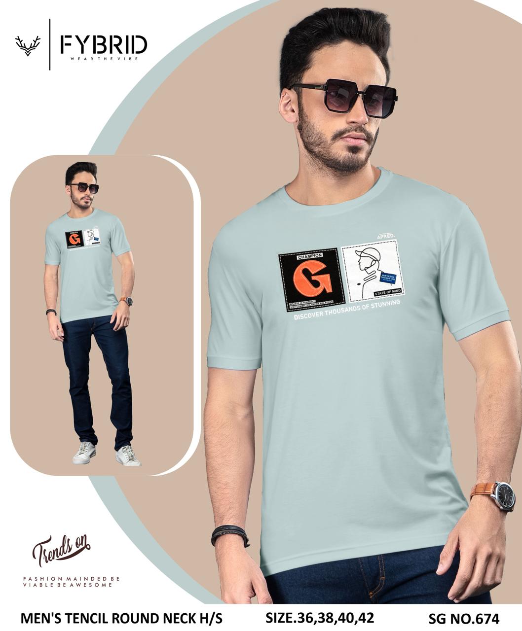 Sg No 674 Fybrid Tencel Mens Tshirts Supplier