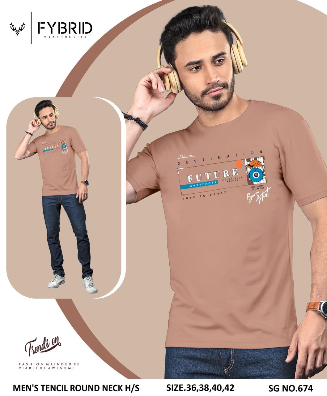 Sg No 674 Fybrid Tencel Mens Tshirts Supplier