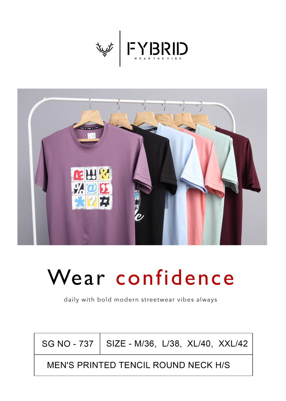 Sg No 737 Fybrid Tencil Mens Tshirts Wholesaler Gujarat