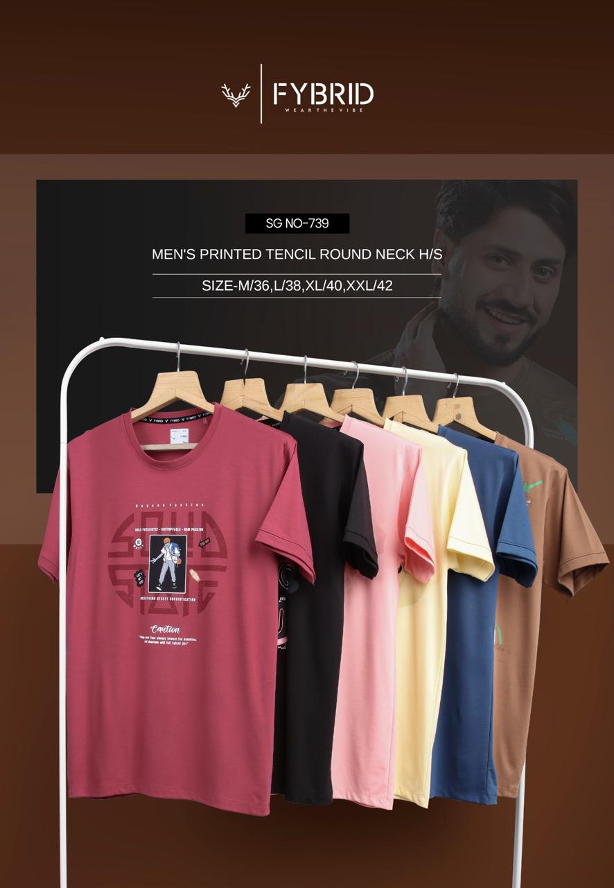 Sg No 739 Fybrid Tencil Mens Tshirts Supplier