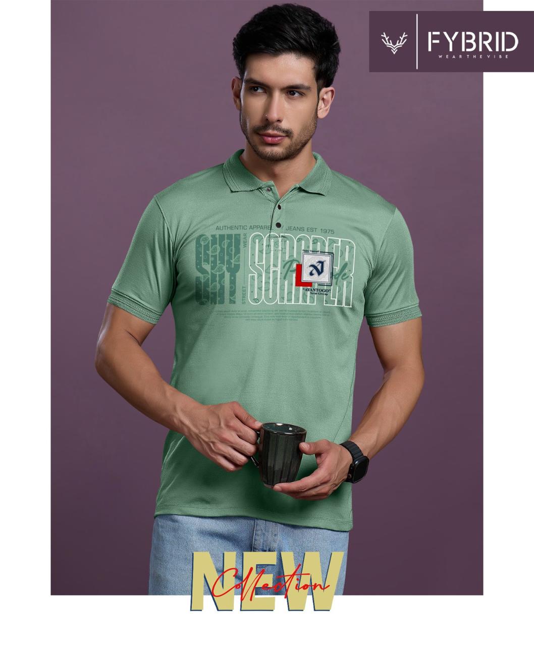 Sg No 759 Collar Fybrid Tencil Lycra Mens Tshirts Wholesaler Gujarat