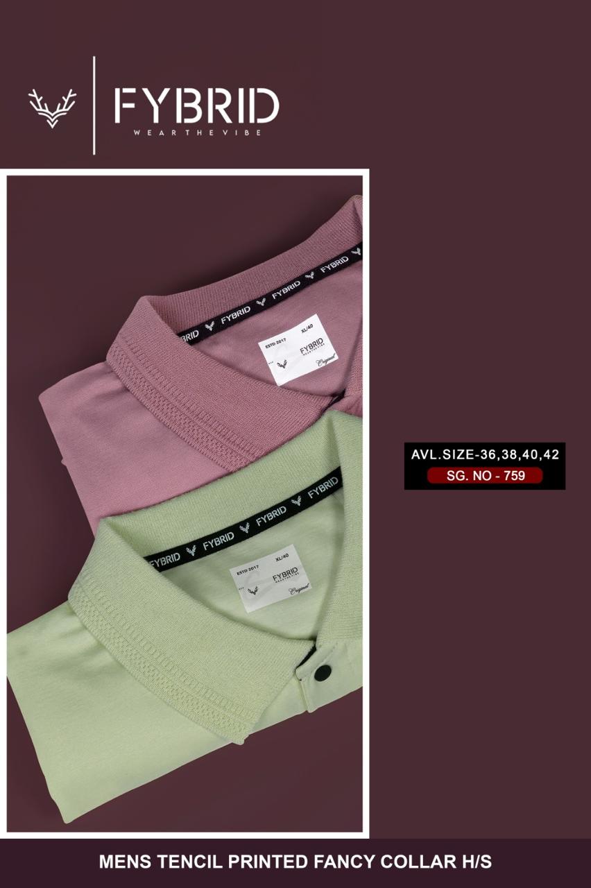 Sg No 759 Collar Fybrid Tencil Lycra Mens Tshirts Wholesaler Gujarat