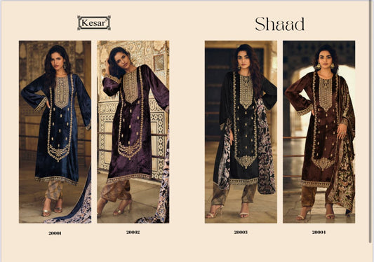 Shaad 18001 Kesar Velvet Suits Wholesaler Ahmedabad