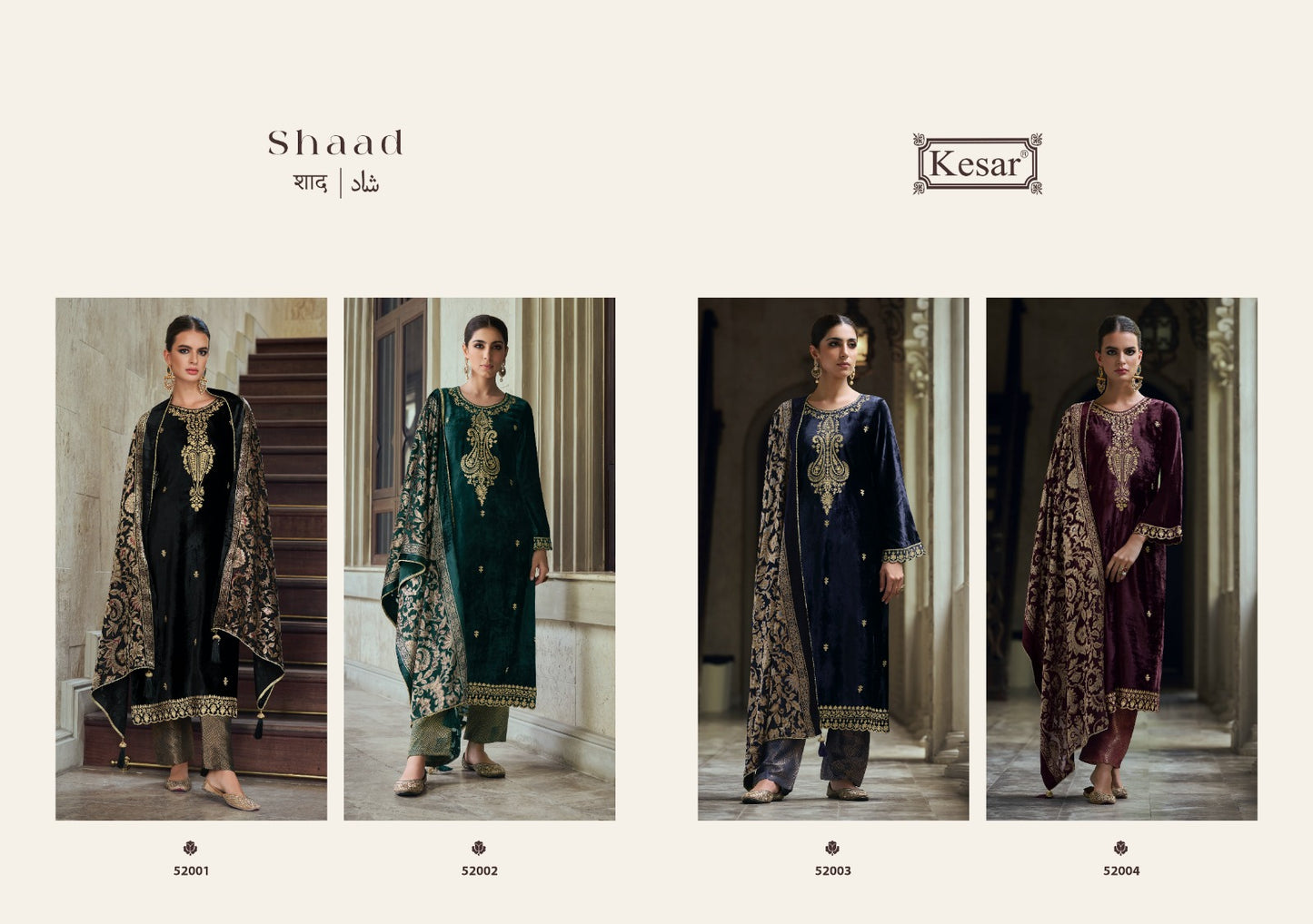 Shaad Kesar Plush Velvet Suits Manufacturer