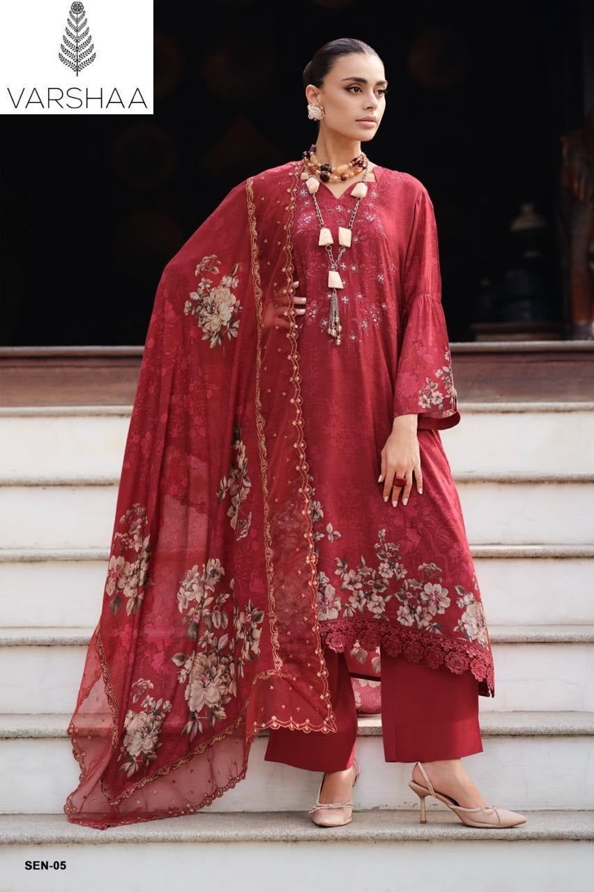 Shaah E Noor Varshaa Viscose Muslin Pakistani Salwar Suits Wholesale Rate