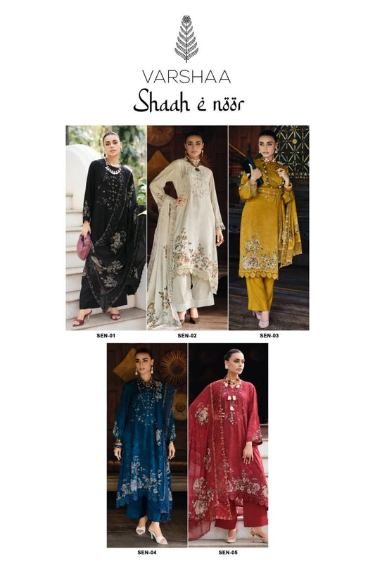 Shaah E Noor Varshaa Viscose Muslin Pakistani Salwar Suits Wholesale Rate