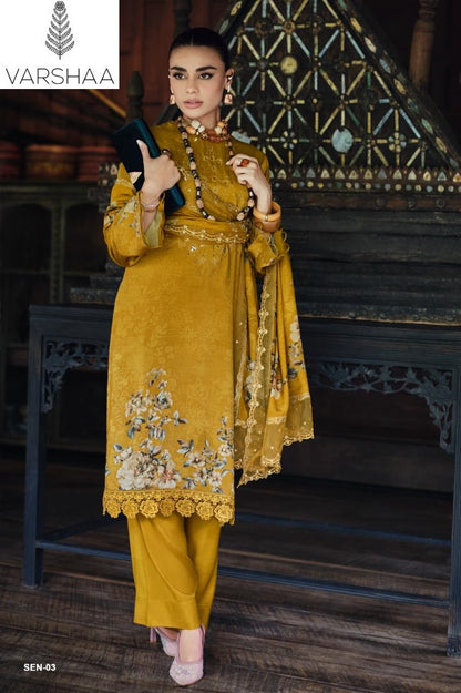 Shaah E Noor Varshaa Viscose Muslin Pakistani Salwar Suits Wholesale Rate