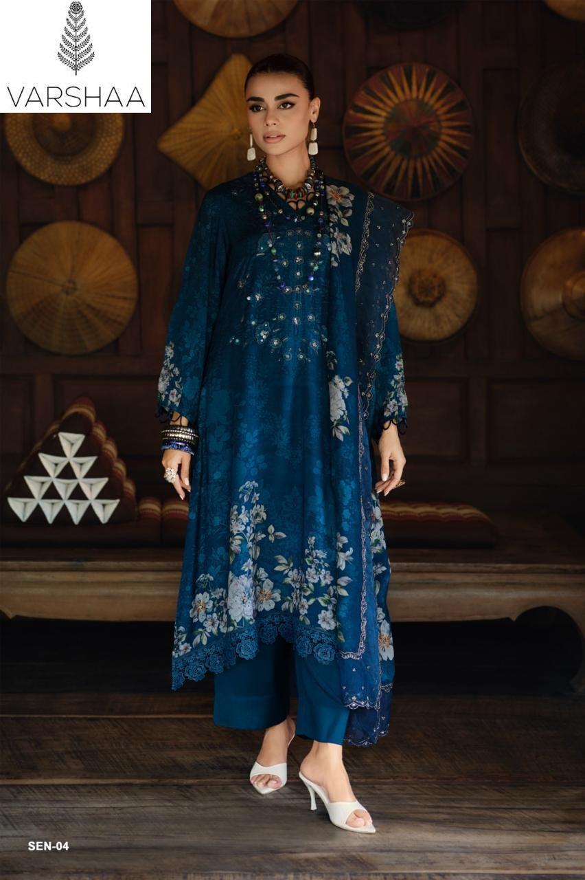Shaah E Noor Varshaa Viscose Muslin Pakistani Salwar Suits Wholesale Rate