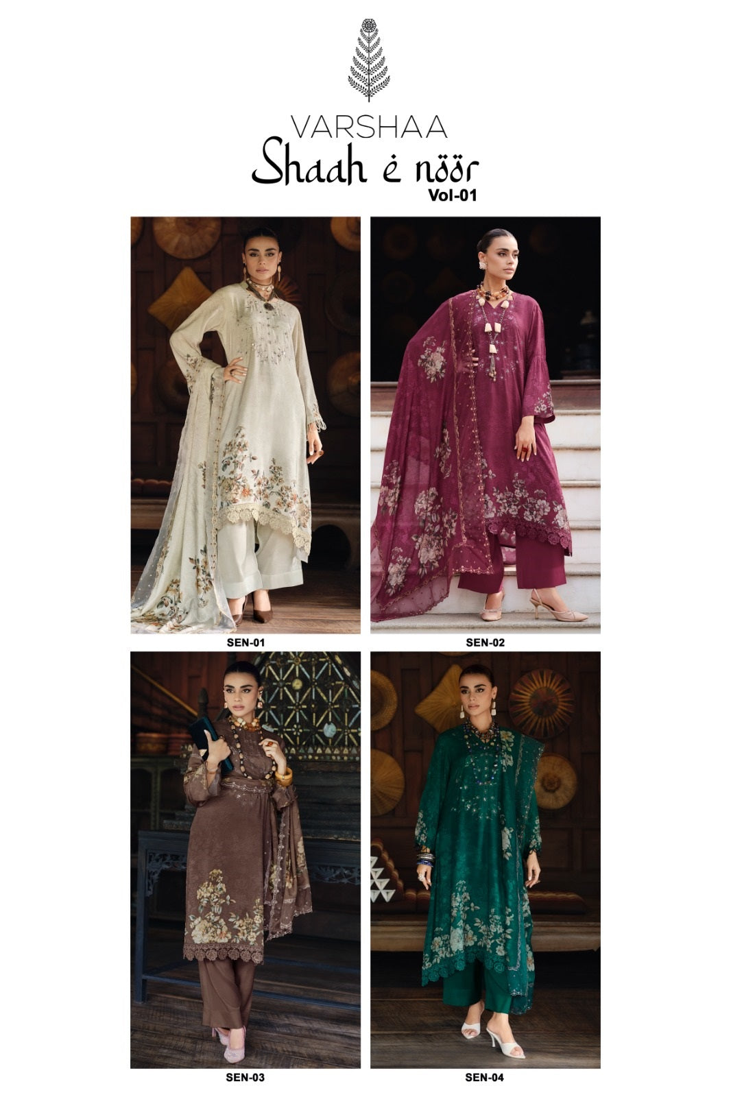 Shaah E Noor Vol 1 Varshaa Viscose Muslin Pant Style Suits Manufacturer