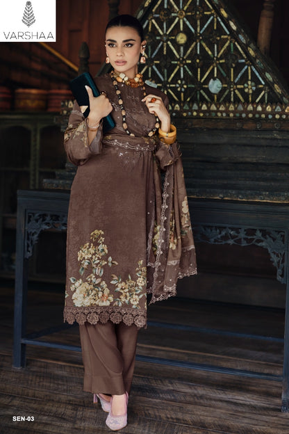Shaah E Noor Vol 1 Varshaa Viscose Muslin Pant Style Suits Manufacturer