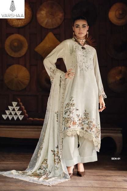 Shaah E Noor Vol 1 Varshaa Viscose Muslin Pant Style Suits Manufacturer