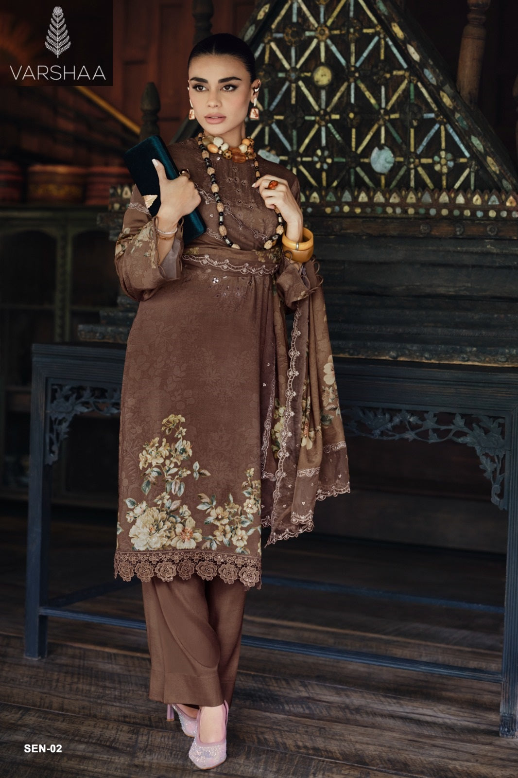 Shaah E Noor Vol 2 Varshaa Viscose Pashmina Suits Wholesale Price
