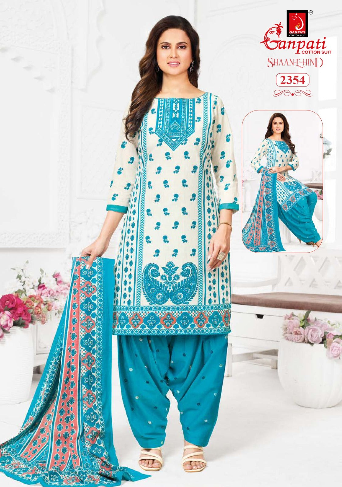 Shaan E Hind Vol 12 Ganpati Cotton Patiyala Style Suits Wholesale Price