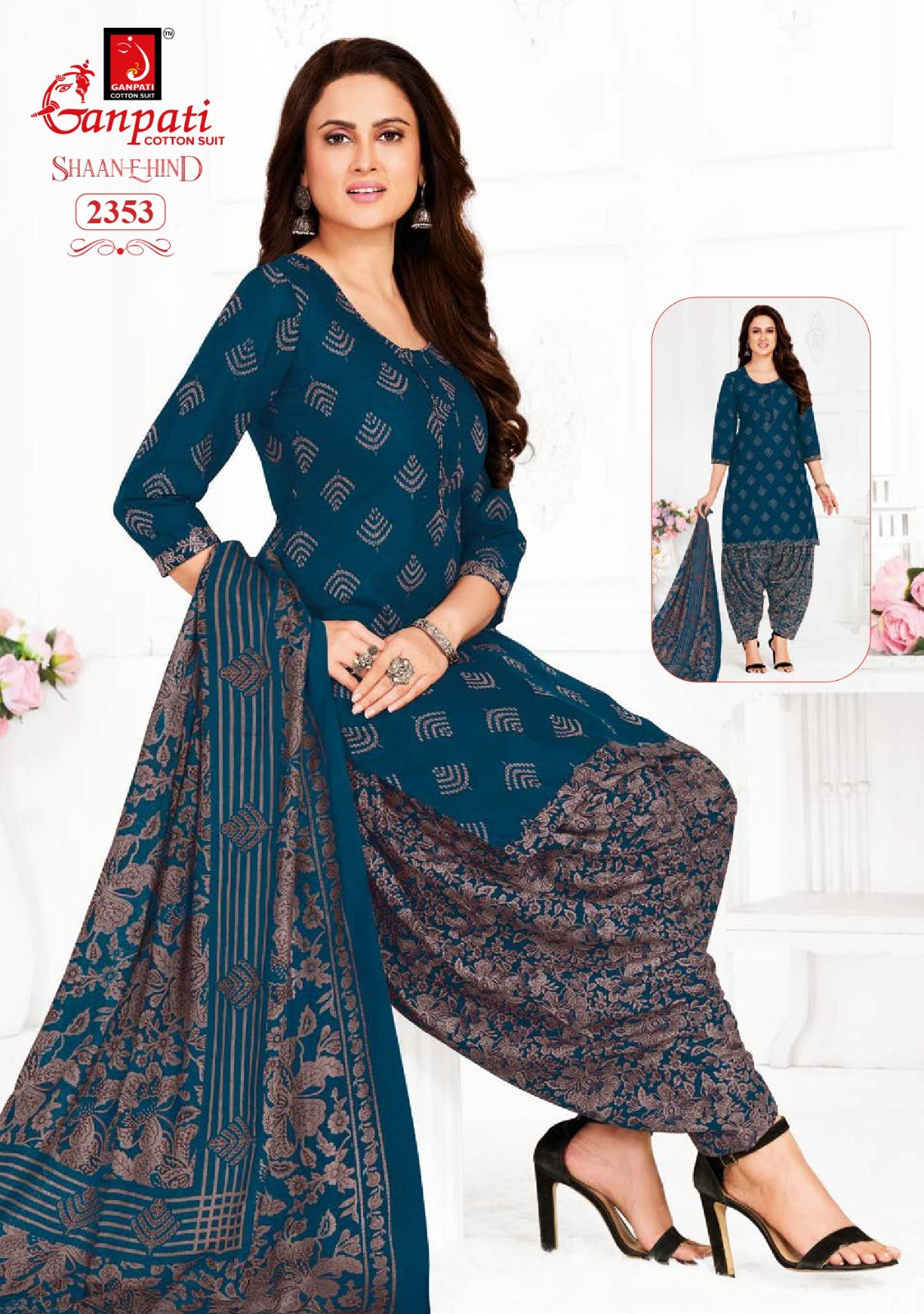 Shaan E Hind Vol 12 Ganpati Cotton Patiyala Style Suits Wholesale Price